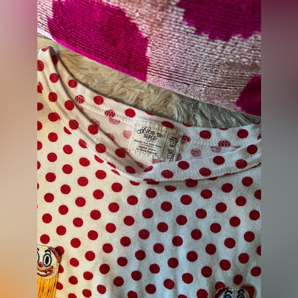 🤡 Devon in Space Polka Dot Clown Short Sleeved Red White T-shirt Size Large - Picture 9 of 10
